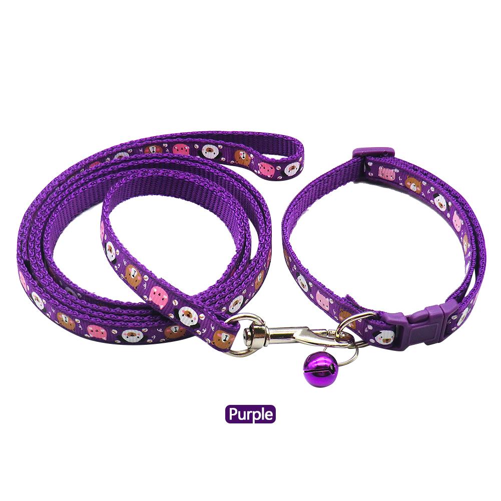 1.2M Pet Leash and Harness Set Dog Chain With Cute Cartoon Print for Small Cat and Dogs Out Walk Dog Leash Vest Pet Supplies