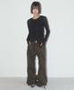 FANCY CLUB Leopard Bootcut Pants (Brown) F25Qd892