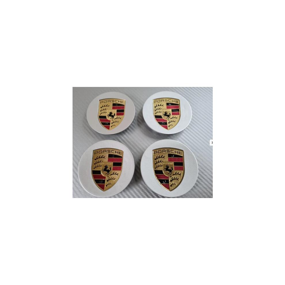 4 Stück Porsche Felgenmitdeckel 76mm Silber