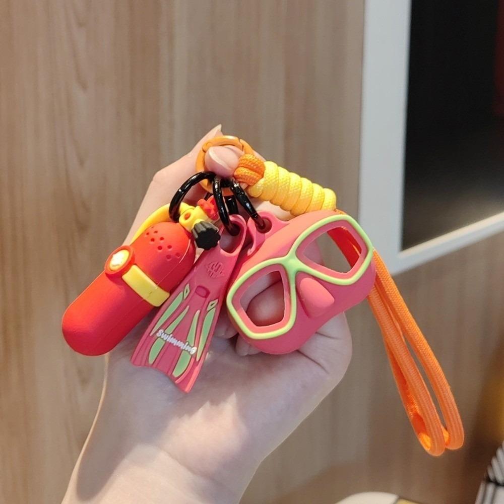 Funny Diving Mask Bag Pendant Colorful Oxygen Cylinder Keyring Diving Enthusiast
