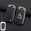Zinc Alloy Leather Car Remote Key Case Cover Protector Shell Fob For Skoda Superb A7 Kodiaq Octavia A7 A8 Keychain Accessories OO666