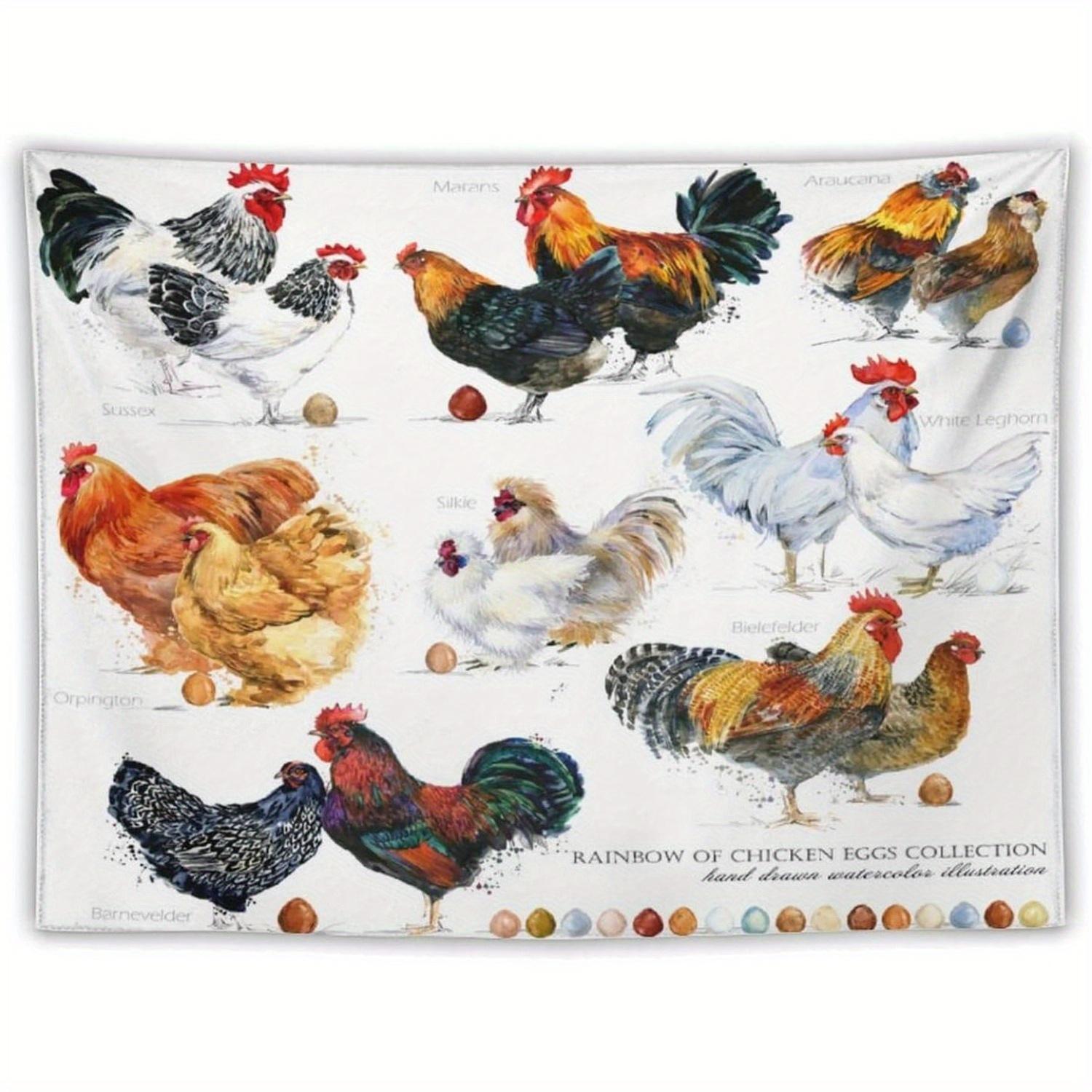 

Farmhousestyle rooster Digital printing polyester wall hanging tapestry decorative Living room bedrooms Office background gift 74x94cm(29x37in)