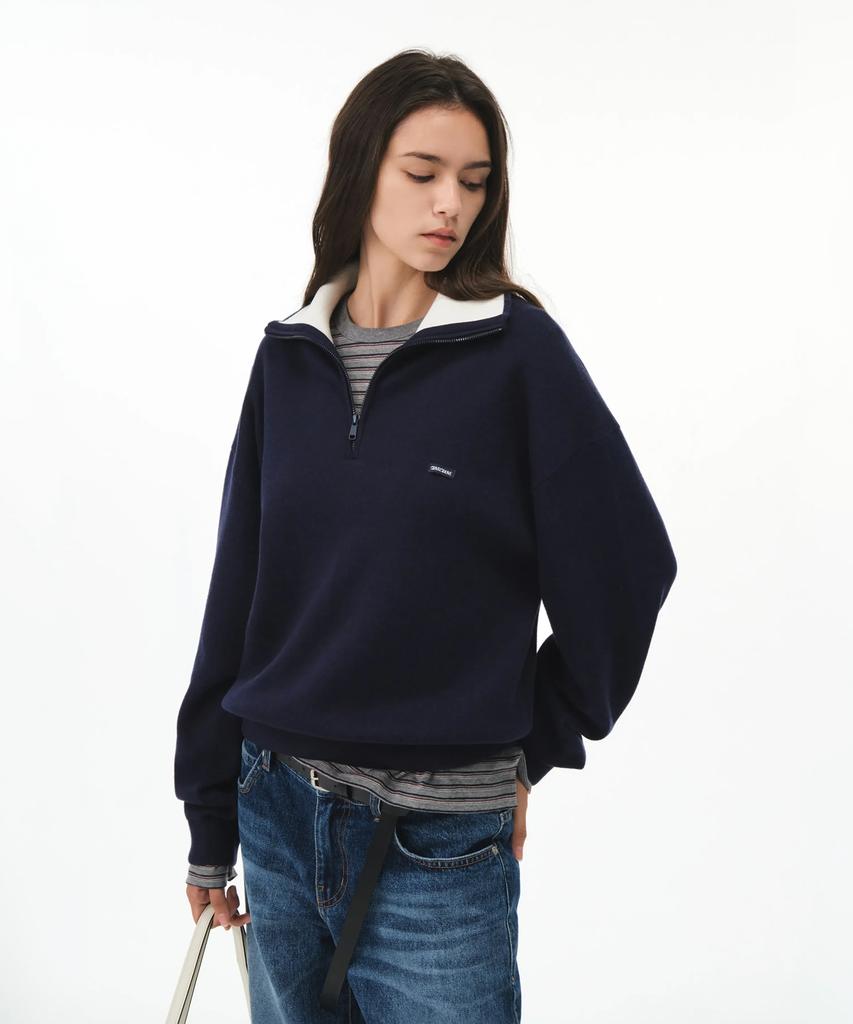 GROVE Devin Half Zip-Up Knit (Navy)