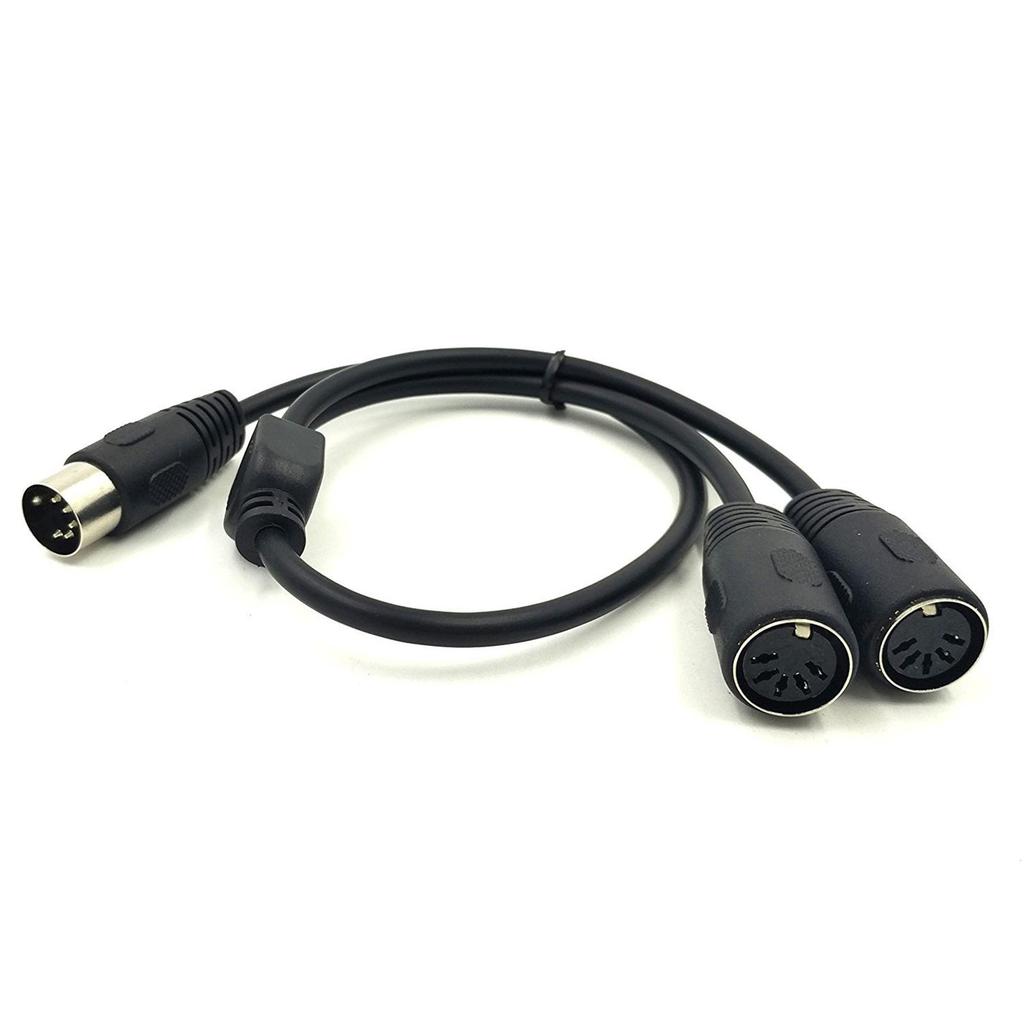 MIDI Din 5 Pin Splitter Y Adapter Cable Male to 2 5-Pin Female Keyboard