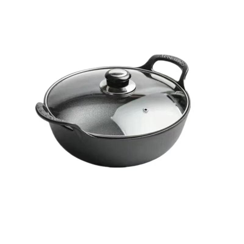 Wutuo Multi-purpose Cast Iron Pot with Glass Lid