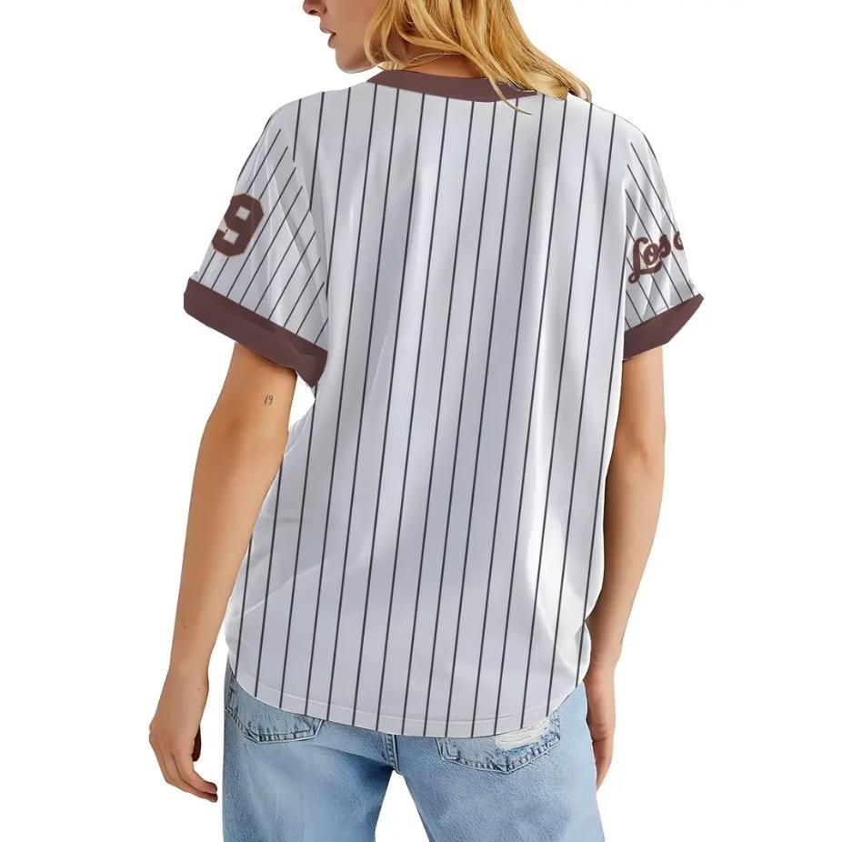 Sportbekleidung 79 Buchstaben Gestreift 3D-Druck Rundhals Kurzarm T-Shirt für Damen Atmungsaktiv Polyester Stretch Bequem für Alltag