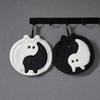 New Cute Tai Chi Cat Hanging Hand Towel Thick Absorbent Cartoon Kitchen Towel for Household Bathroom Cleaning Use