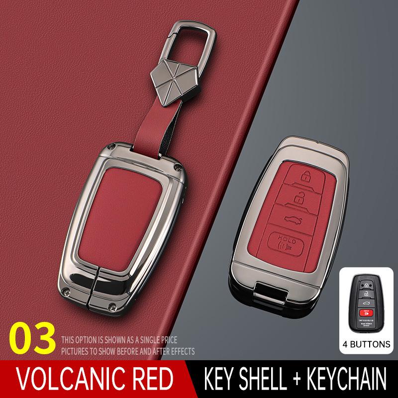 Crown Lu Fang Key Case for 24 Model Toyota 14th Gen Crown & Vellfire 2024 - Metal Leather Shell Buckle