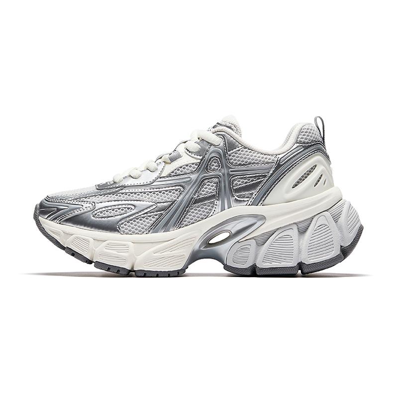 

Anta SKYLOFT Cushioning Breathable Height Increasing Low top Casual Shoes Women s Cumulus Gray/Silver/Ivory White 122548803-1 37.5