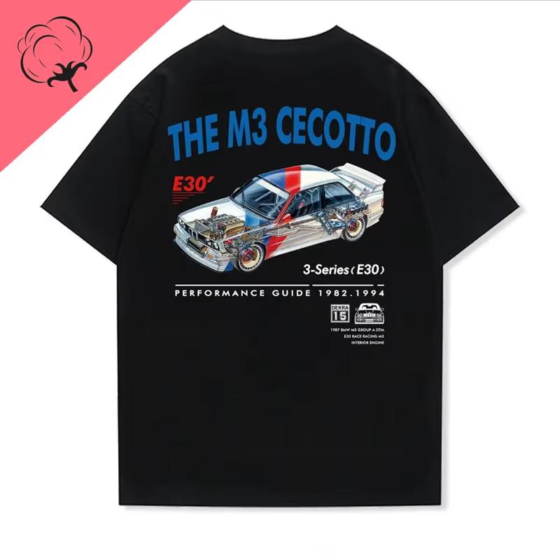 2025 Léto Nové M3 E30 F36 Sportovní Dobrodružné Tričko DTM Fanouškovské Tričko Tuning Hip-hop Pánské Dámské Bavlněné Trička Topy Harajuku