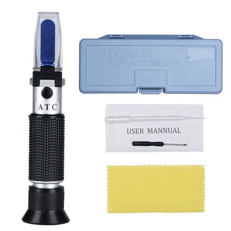 Handheld Wine Refractometer Alcohol Tester: 0-25% Sugar, 0-40% Saccharometer.