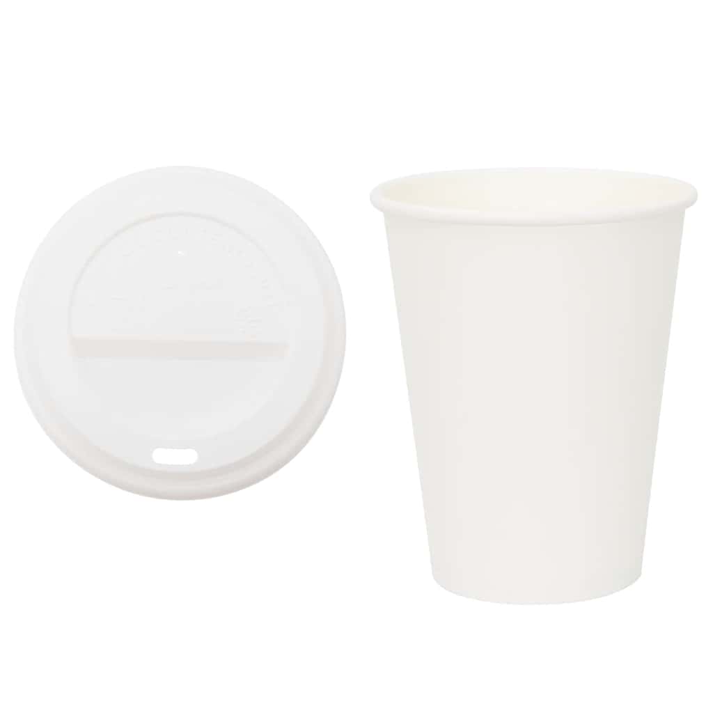 Vidaxl Papierowe Kubki Z Pokrywkami, 1000 Szt., 12Oz, 300Ml