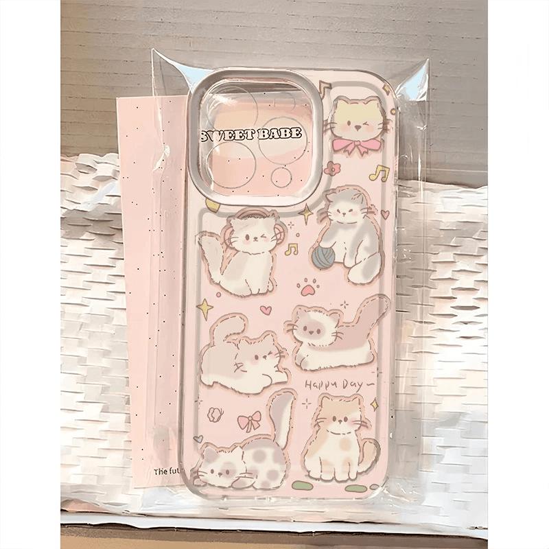 Adorable Cats iPhone Case: Full Coverage Soft Shell for iPhone 12-16 Pro Max