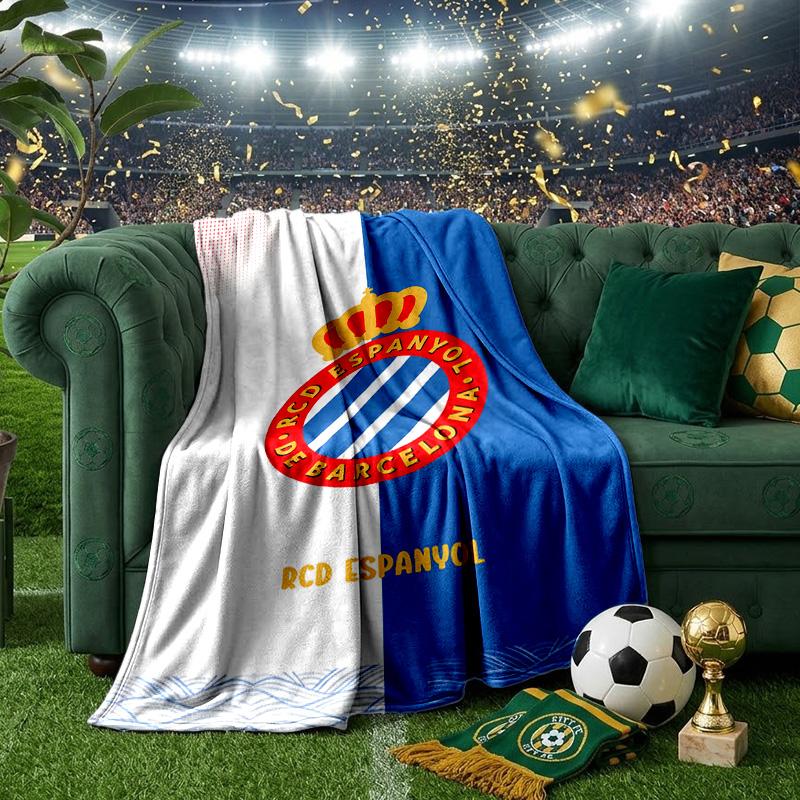 Football Espanyol Design Blanket Lightweight Ideal Bedding Blanket Perfect for Travel, Camping, Living Rooms, Offices, Sofas, Fan Christmas Gift