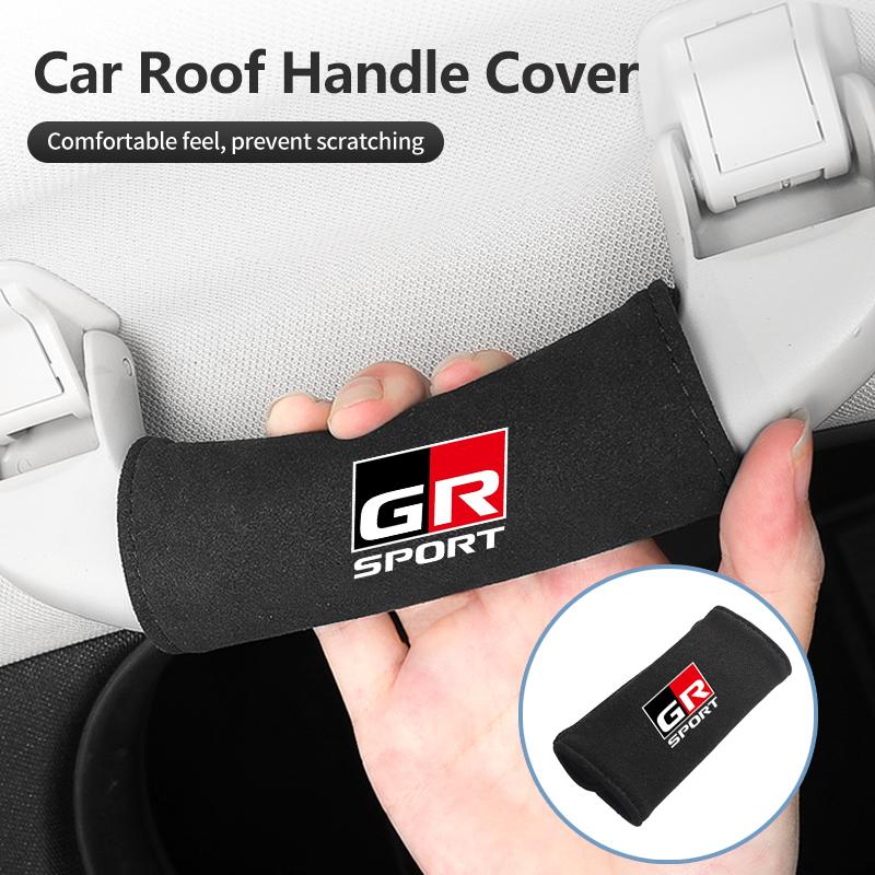 Car Interior Roof Handle Cover Suede Roof Grab Handle Grip For S9 GR Sport Corolla Yaris Camry Prius RAV4 CHR Accessories JH9