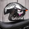 Smart LED Tail Light Motorcycle Helmet 3/4 Open Face ABS Full Protection Universal Fit Men Women