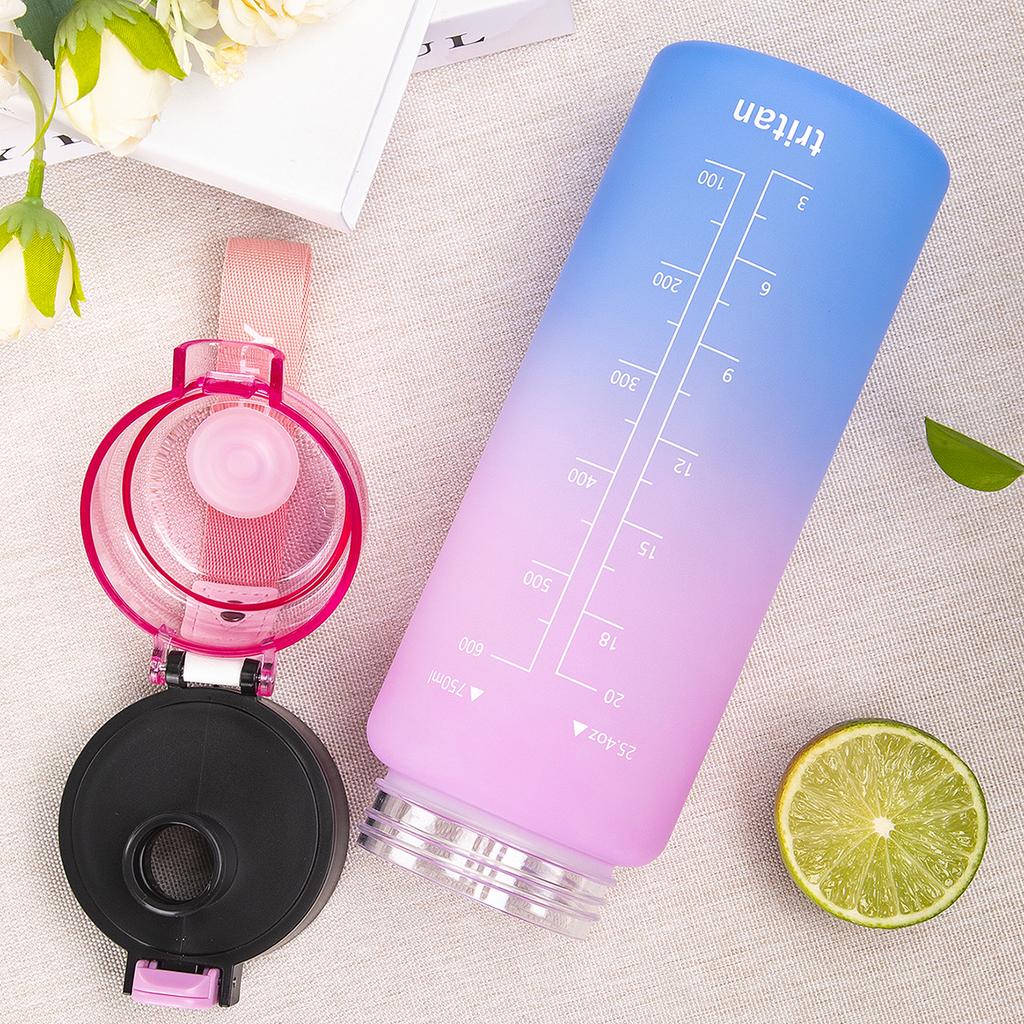 750ml Tritan Frosted Gradient Water Bottle for Drinking Portable Sport Tea Coffee Cup Kitchen Tools Kids Water Bottle School