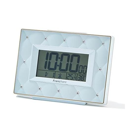 Francfranc Abisco Radio Digital Clock Blue Table Clock Glitter Compact Radio Clock