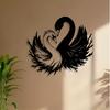 1pc Swan Metal Wall Art, Graceful Statue Mural, Romantic Gift for Valentine Wedding, Rust Resistant Decor for Bedroom Garden Fence