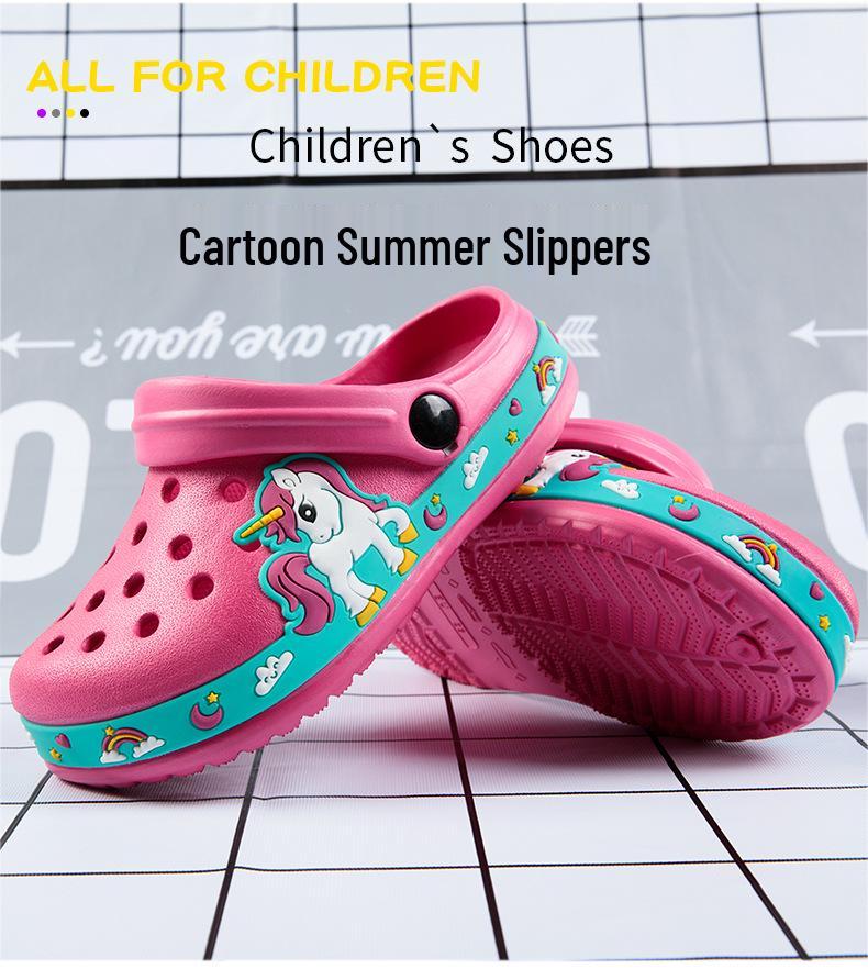 Children's Cartoon Beach & Garden Closed-Toe Shoes, Unisex Summer Hole Shoes