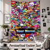Wall Hanging Tapestry With Custom Name & Text, Brawl Stars Decorative Tapestry For Bedroom