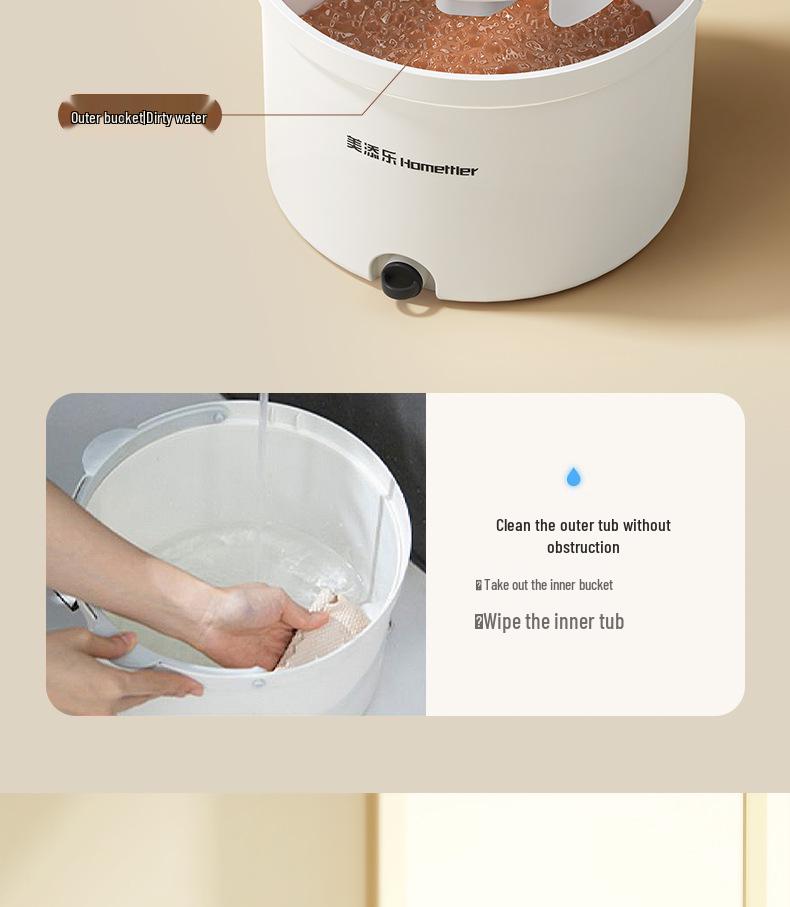 Meitianle Rotating Mop: Clean & Dirty Separation, Lazy Household Cleaning Tool, Durable Pole, Trending Item.