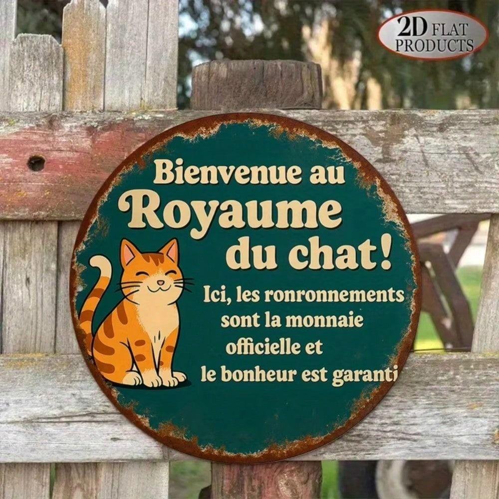 Vintage Cat Metal Wall Art Sign Decor for Cafe Shop