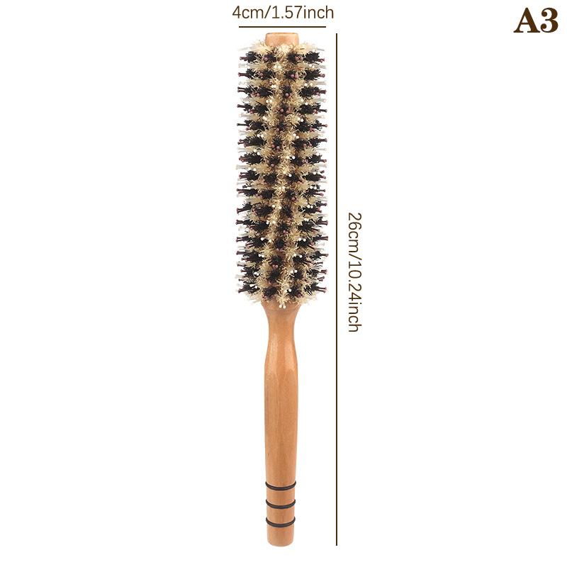 

4 вида стилей, круглая вращающаяся щетка с деревянной ручкой, прямая расческа из саржи для волос, щетина кабана, круглая щетка для завивки волос, парикмахерский инструмент