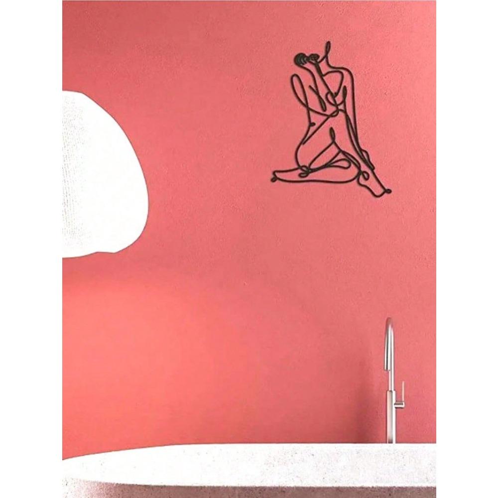 Minimalist Wire Female Body Silhouette Abstract Metal Wall Art Sculpture Home Decor