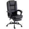 Office Chair, Ergonomic, Reclining PU Leather, Retractable Footrest, Height Adjustable, Black