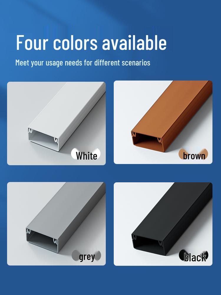 Gray Surface-Mounted PVC Wiring Raceway Cover Organizer