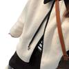 2025 Winter Chic Women's White Lambswool Patchwork Coat