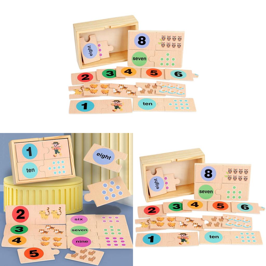 Wooden Educational Number Puzzle With Cognitive Development For Kids Learning Toys