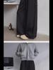 Men's Gray Heavyweight Wide-Leg Sweatpants: Spring/Autumn Casual Drape with American High-Street Vibe