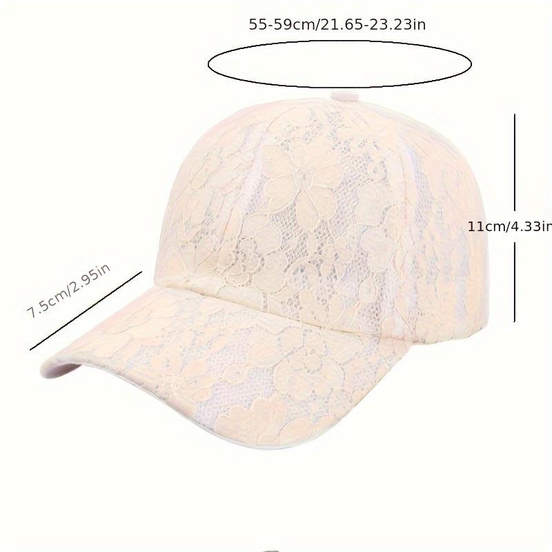 Women's Summer Cutout Breathable Baseball Cap Versatile Lace Flower Cap Sun Protective Hat Outdoor Sun Hat