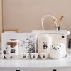 Panda Merchandise Travel Tea Set a Pot of Three Four Six Cups Suet Jade Porcelain High-end Corporate Business Gift Set
