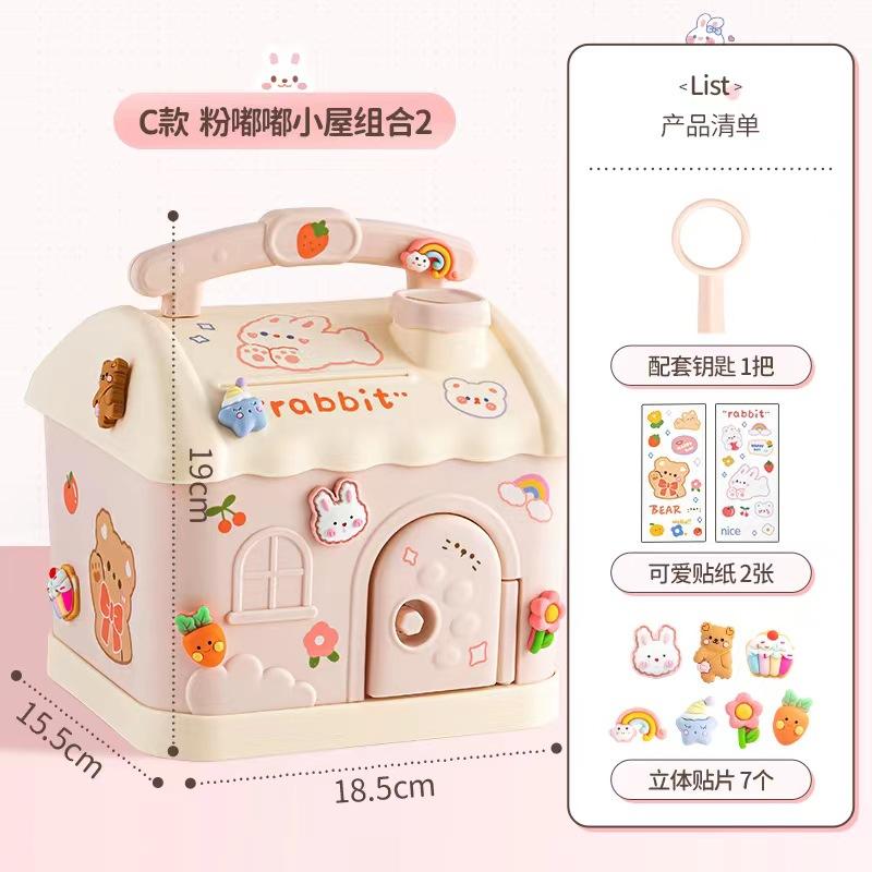 Cute Kawaii Piggy Bank Large Size 3D Sticker Money Box for Adults Coin/Banknote Savings Box with Birthday Gift Idea