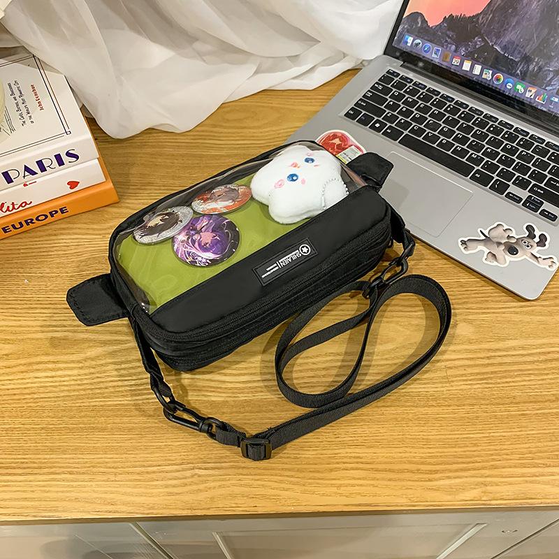 Transparent Pain Bag Female Summer Junior High School Student Large Capacity Crossbody Bag Class Commuter Shoulder Bag