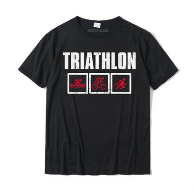 Triathlon-Athleten-Liebhaber-Geschenk Triathlon-Sportgeschenke T-Shirt Lässige Oberteile T-Shirt für Herren Einfache Baumwoll-T-Shirts Bedruckt
