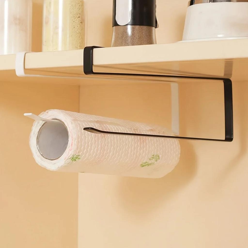 Hanging Kitchen Paper Towel Rack, Roll Paper, Plastic Wrap, Rag Organizer Rack, For Kitchen, Cabinets, Bathroom Organizer Rack