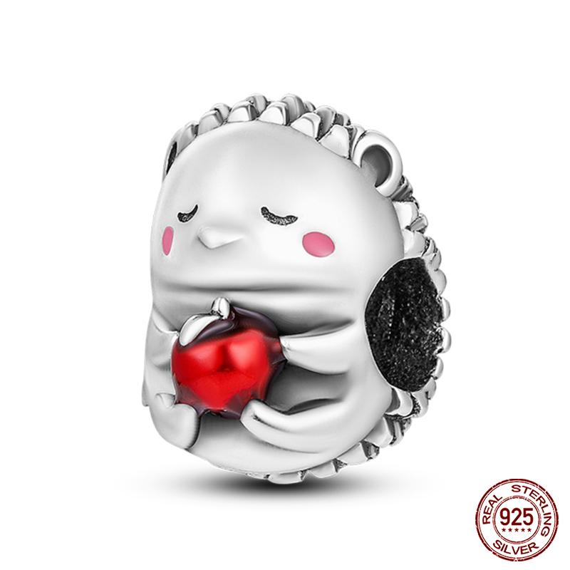 Real Copper Pink Rabbit Cat Dog Animal Charms Beads Fit Qikaola Original Bracelets Diy Birthday Jewelry Making