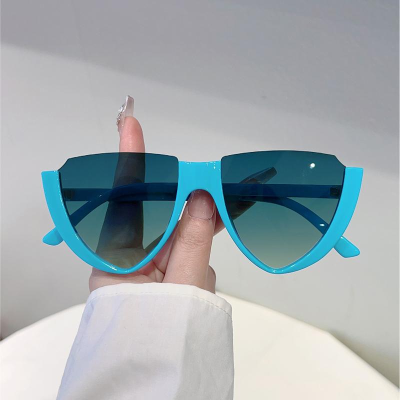 Triangle Shaped Sunglasses New in Fashion Semi-rimless Gradient Shades Trendy Brand Design Casual Decor Sun Glasses