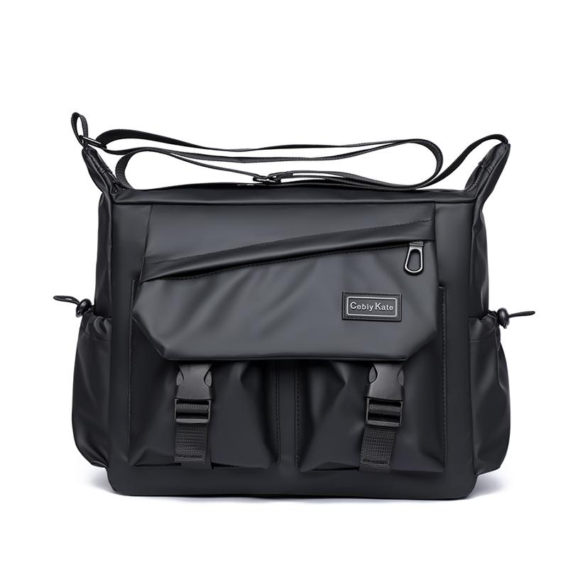 

Large Capacity Men s Shoulder Bag Waterproof Commuter Crossbody Bag Oxford Solid Color Messenger Bag KTY чорний