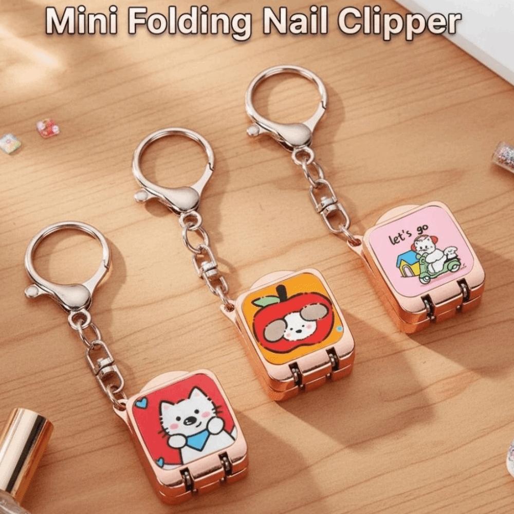 Stainless Steel Mini Folding Nail Clipper Portable Nail Clipper Key Ring Toenail Trimmer  Nail Art