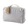 EMOCA Fluffy Diaper Waffle Large Greige Pouch, Fabric, Capacity, Tassel,