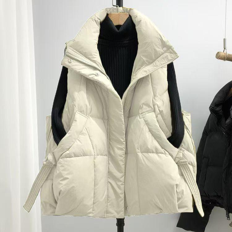 Autumn Winter Women Down Vest Jacket Women Sleeveless Waistcoat Stand Collar Women Cotton Vest Coat Women Waistcoat Top