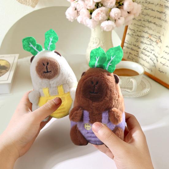 

Капибара плюшевая кукла мягкие игрушки для девочек мальчиков мультяшный комбинезон форма капибара подвеска брелок сумка шарм синий