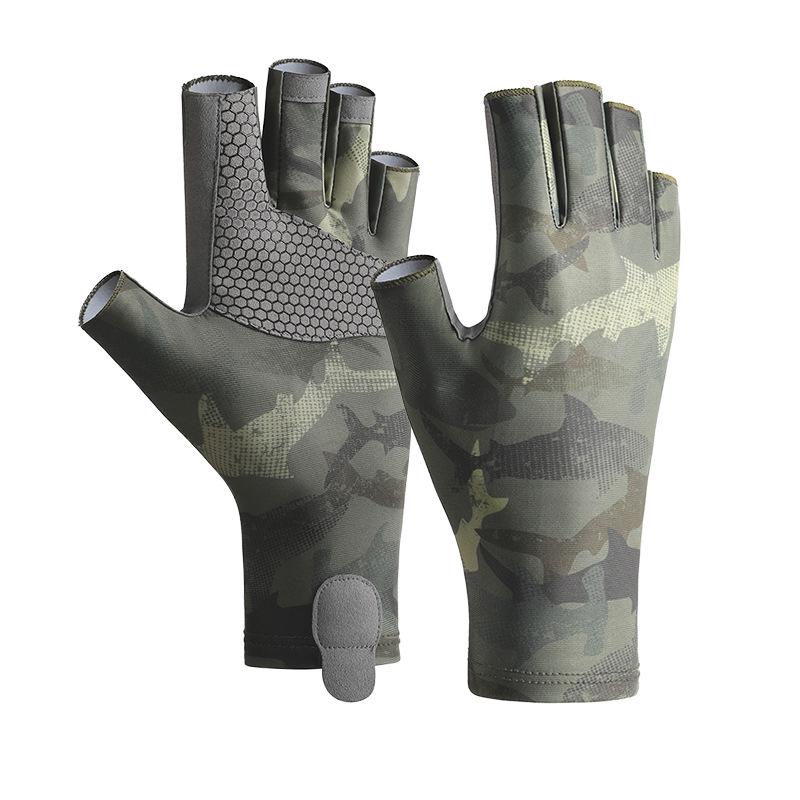 Herren Rutschfeste Elastische Halbfinger-Fischerhandschuhe - Sonnenschutz & Atmungsaktive Eis-Seide