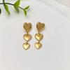 1 Pair of Stainless Steel Smooth Earrings, High-End Women's Accessories, Personalized Heart Series Earrings, Light Luxury Earrings