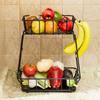 Fruit Basket,Metal Wire Storage Basket With Hooks,Saving Storage Rack,Stylish Kitchen Organizer In Space - Display Stand